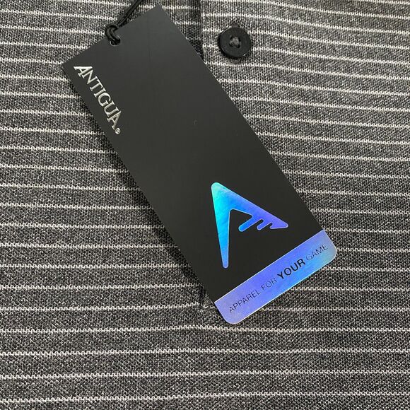 Miami Heat Antigua Striped Polo Adult X-Large XL Gray Embroidered NBA Basketball - Picture 5 of 16